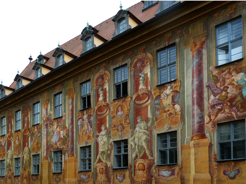 P1050041_B.jpg - Bamberg, Altes Rathaus mit Freskenmalereil an der Westseite