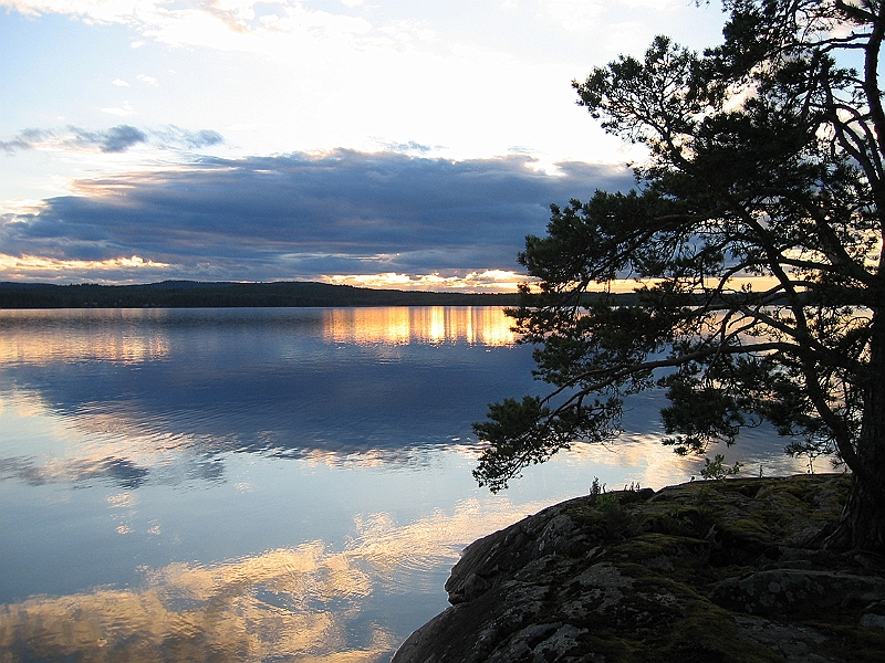 100_0068_A.JPG - 2005, Värmland, Gebiet: See Värmel - Abendstimmung am See