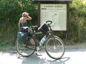 Informationstafel Gaubahnradweg hinter Ochsenfurt