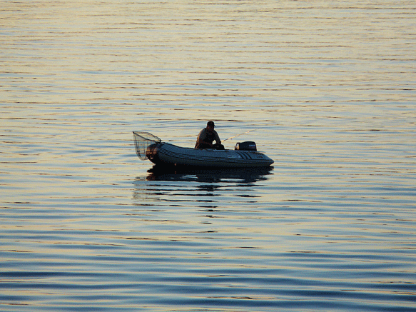 Abendangeln auf der Wolga