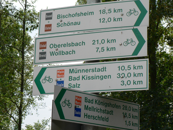 Radwegweiser  bei Bad Neustadt
