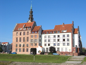 Blick vom Anleger auf Elblag